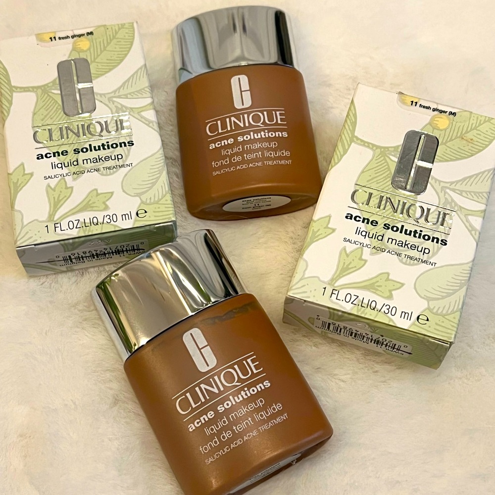 (2) NEW Clinique Acne Solutions Liquid Makeup Foundation Fresh Ginger